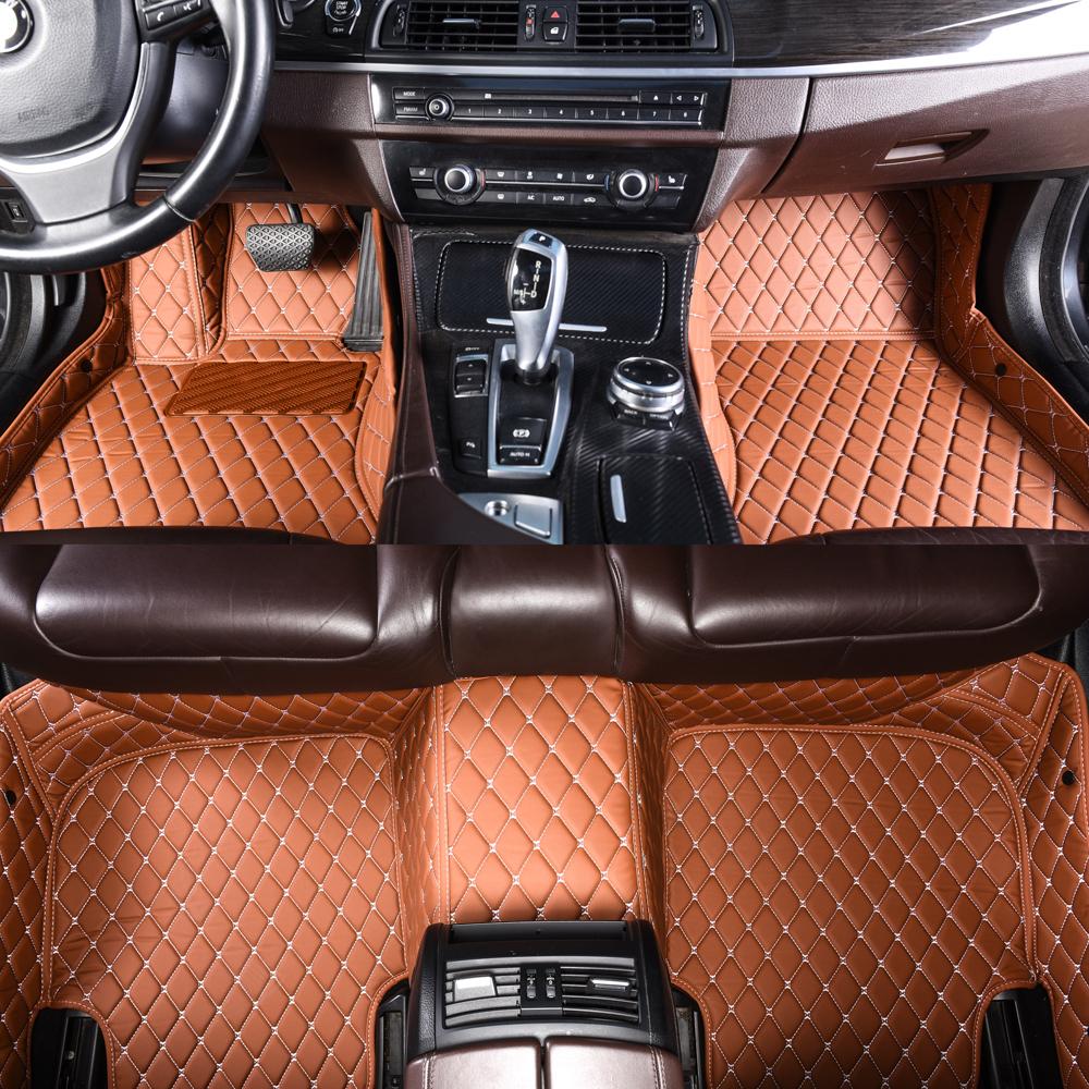 Brown Luxury Leather Diamond Car Mats Clearance