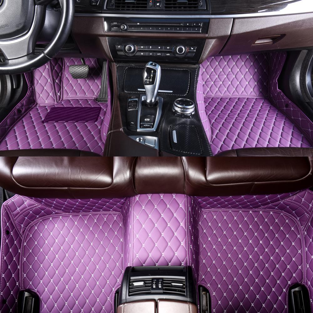 Purple Luxury Leather Diamond Car Mats Clearance