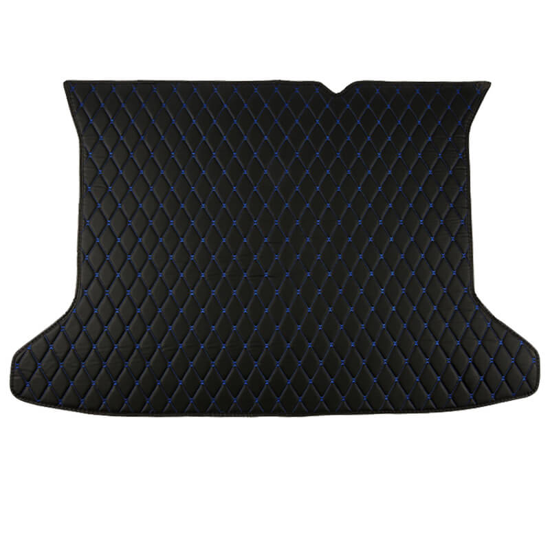 Black and Blue Stitching Luxury Leather Diamond Trunk Base Mats Clearance