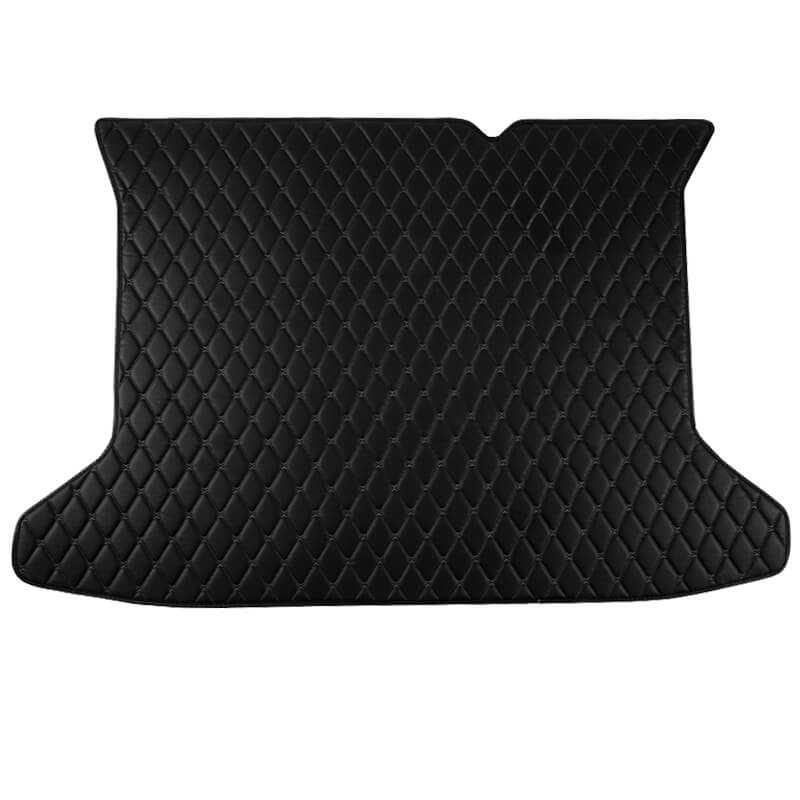 Black and Black Stitching Luxury Leather Diamond Trunk Base Mats Clearance