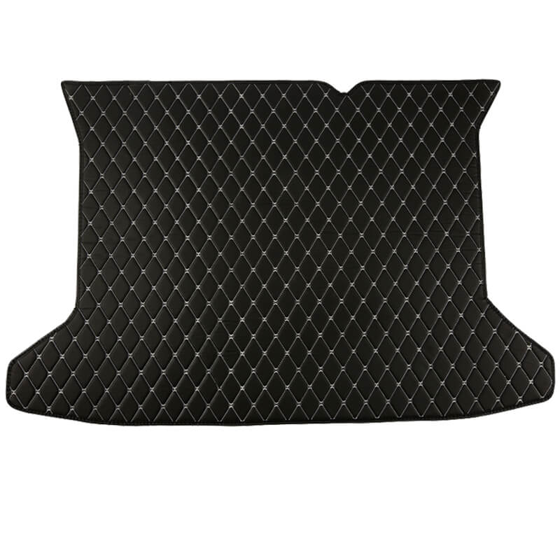 Black and White Stitching Luxury Leather Diamond Trunk Base Mats Clearance