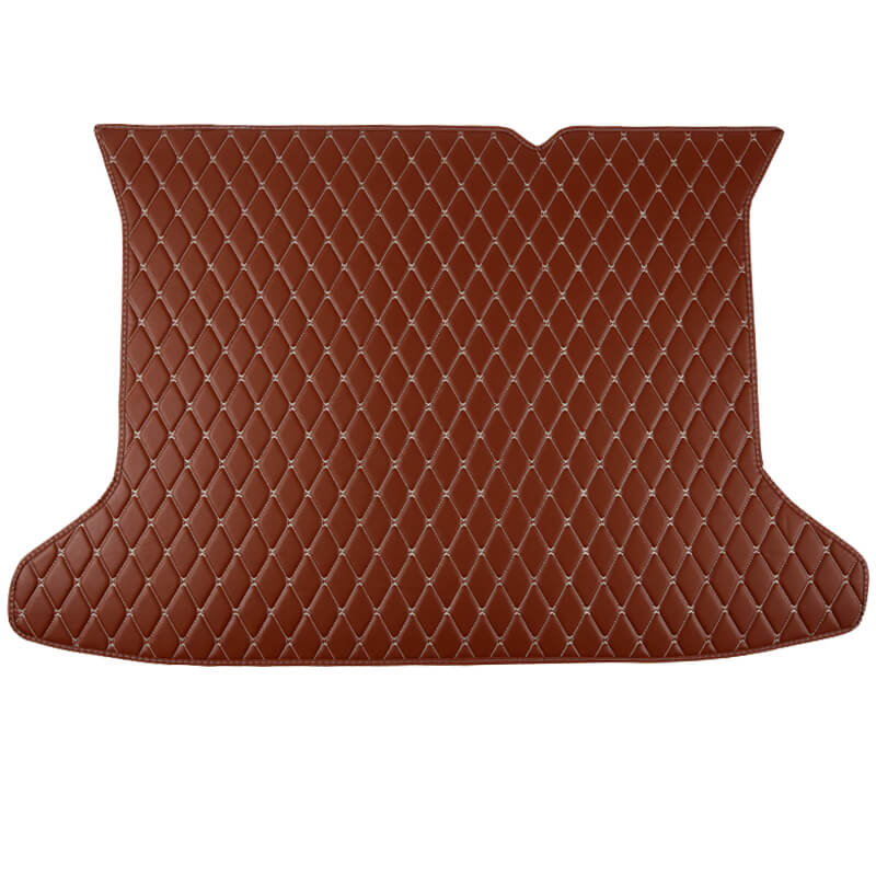 Brown Luxury Leather Diamond Trunk Base Mats Clearance