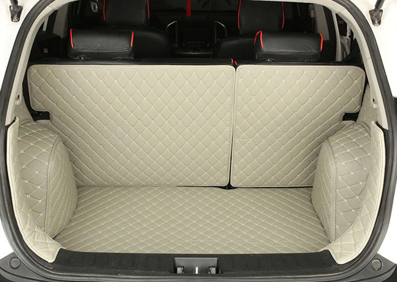 Grey Full Cover Luxury Leather Diamond Trunk Car Mats Clearance